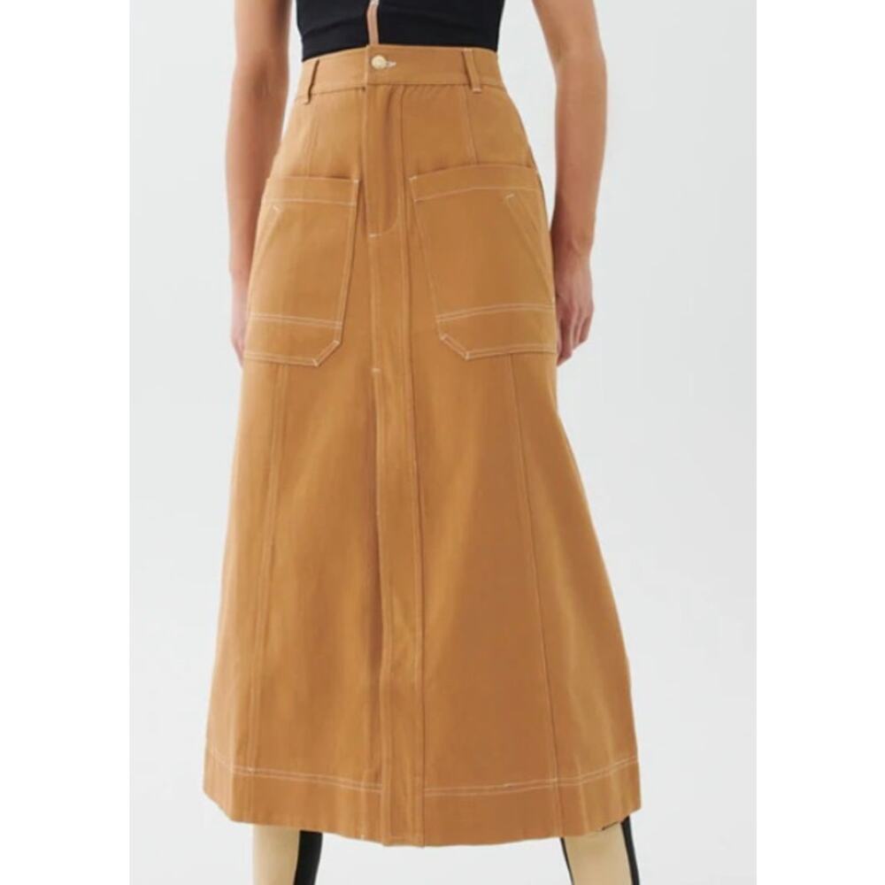 P.E Nation Edit Skirt Tan Brown Utility Midi Sz XS GREAT!!!